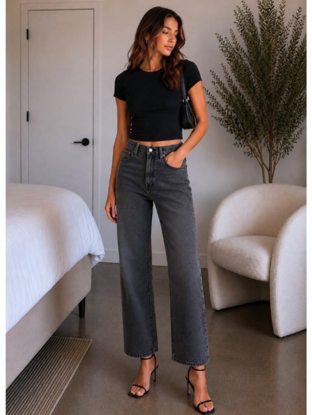 AGOLDE 90s Mid Rise Loose Jeans 22 Fits 24x27 Photogram Washed Black $178